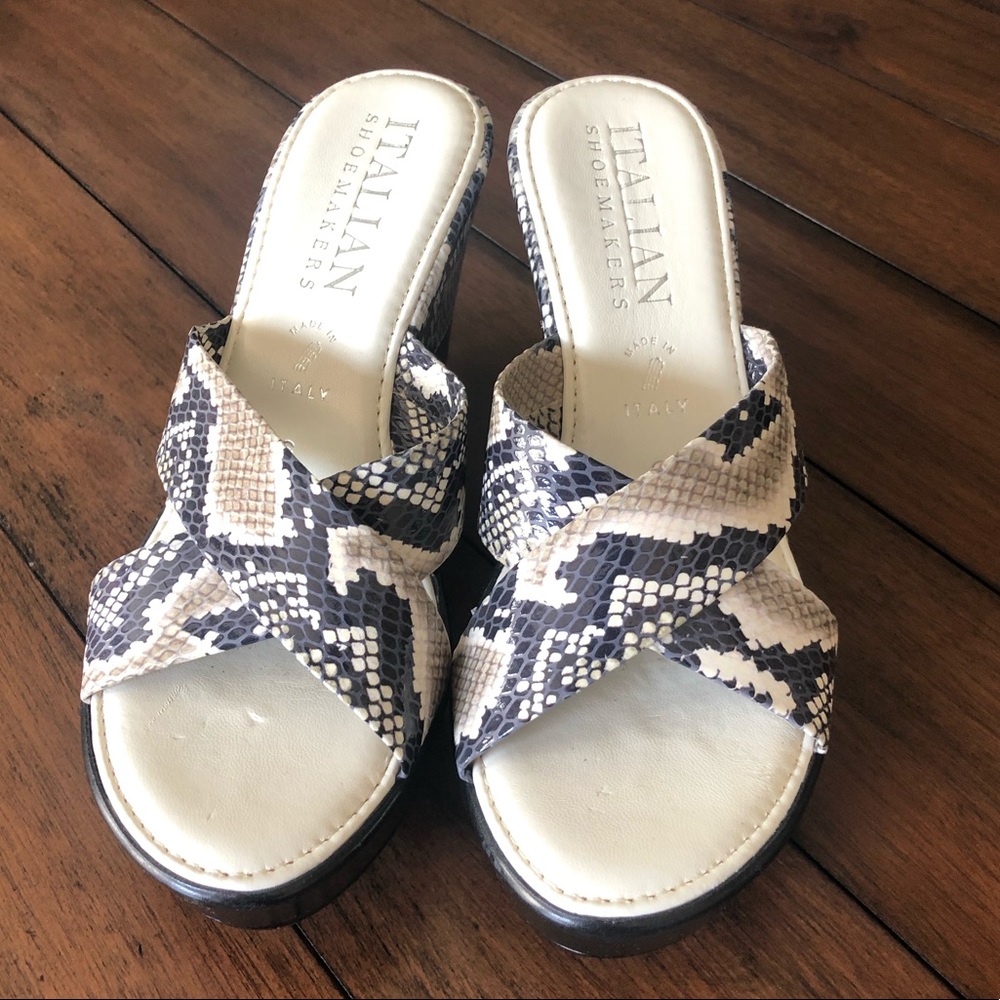Snakeskin Wedge Heel Sandal